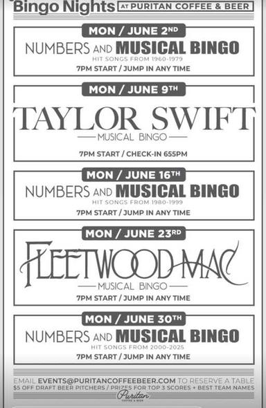Musical Bingo at Puritan